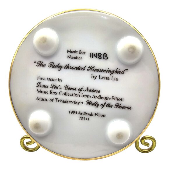 Ruby-Throated Hummingbird Music Box Lena Liu Ardleigh-Elliott Waltz of Flowers - Picture 3 of 12